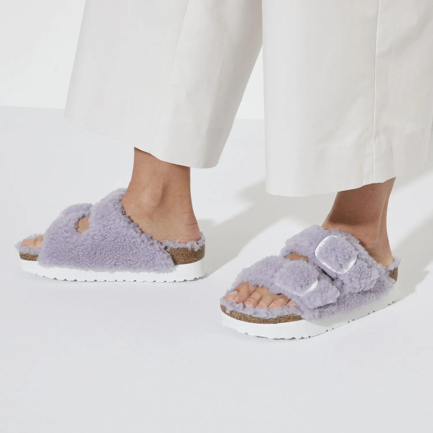 Online Birkenstock Arizona Big Buckle En Fourrure D'Agneau Purple Fog