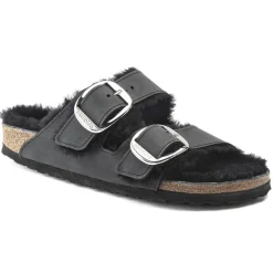 New Birkenstock Arizona Big Buckle En Fourrure D'Agneau Black