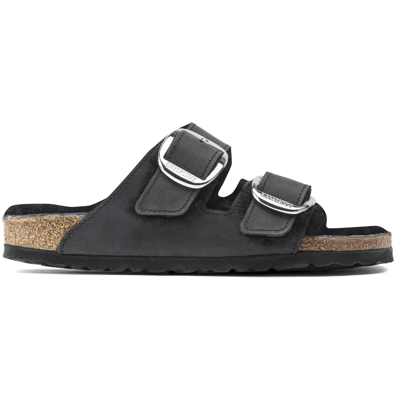 New Birkenstock Arizona Big Buckle En Fourrure D'Agneau Black