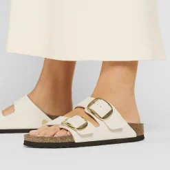 Cheap Birkenstock Arizona Big Buckle Rivet Logo Canvas Eggshell