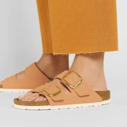 Cheap Birkenstock Arizona Big Buckle Rivet Logo Vegan Canvas Papaya