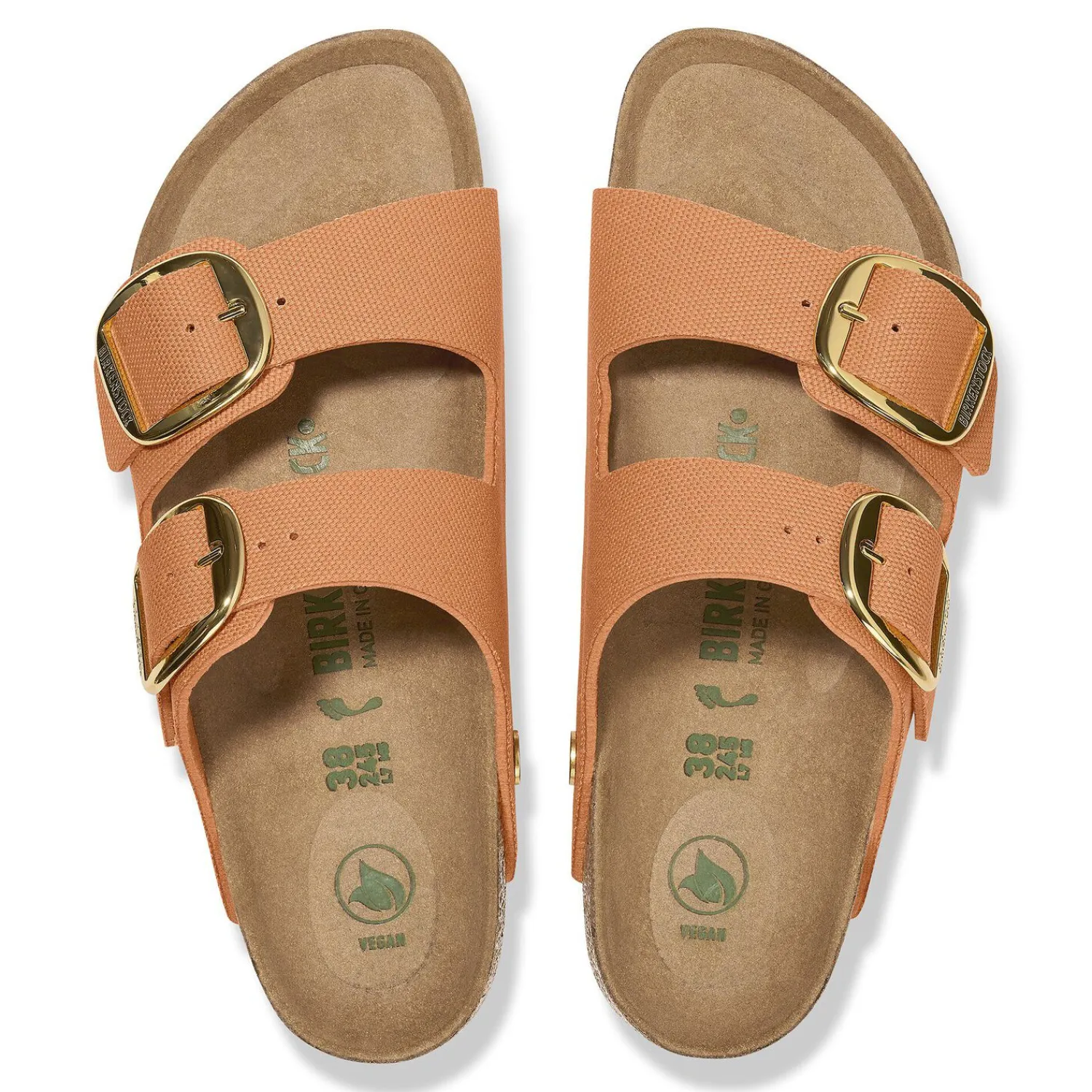 Cheap Birkenstock Arizona Big Buckle Rivet Logo Vegan Canvas Papaya