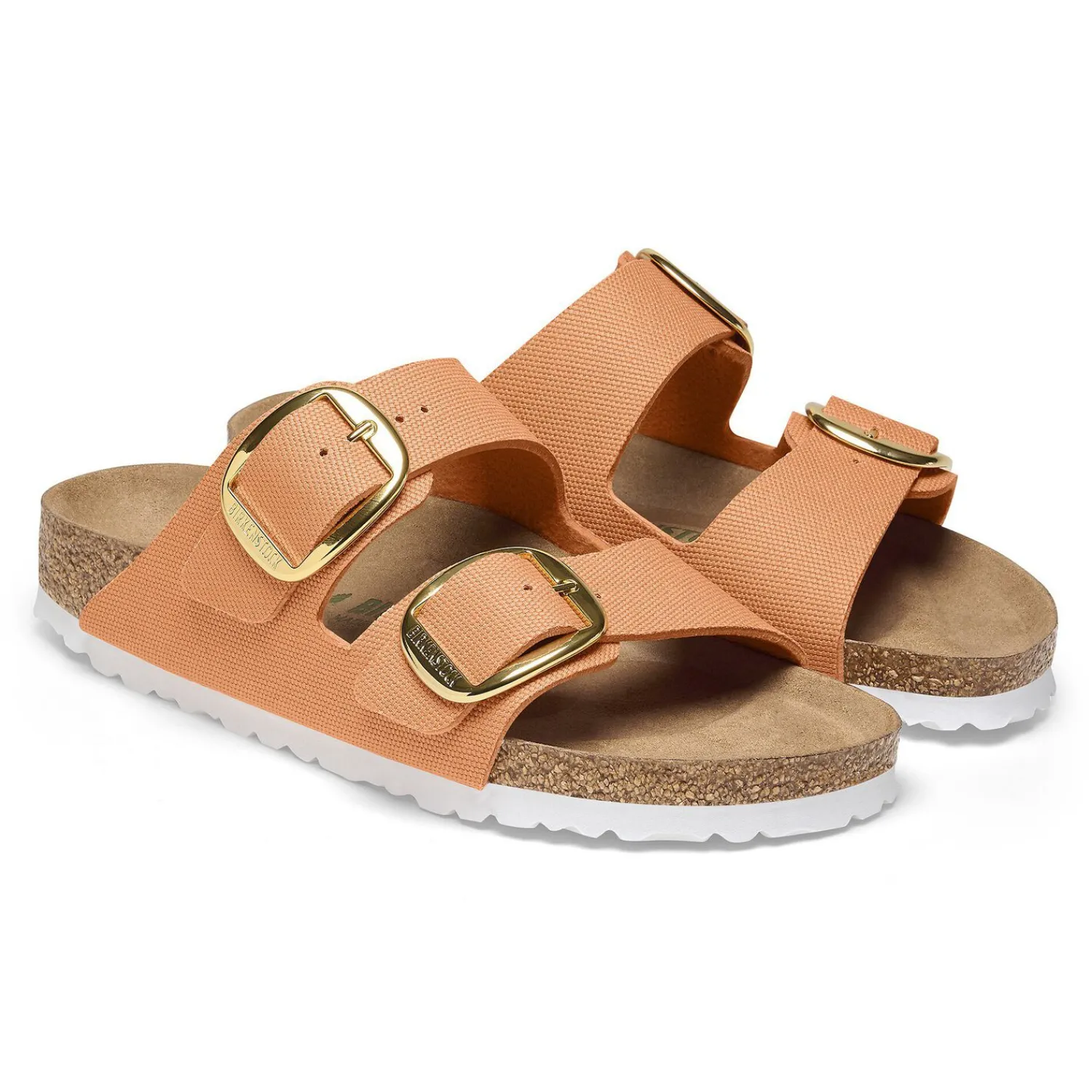 Cheap Birkenstock Arizona Big Buckle Rivet Logo Vegan Canvas Papaya