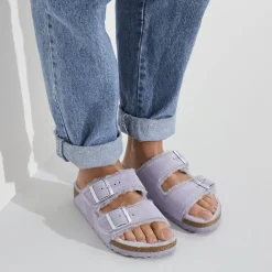 Fashion Birkenstock Arizona En Fourrure D'Agneau Purple Fog
