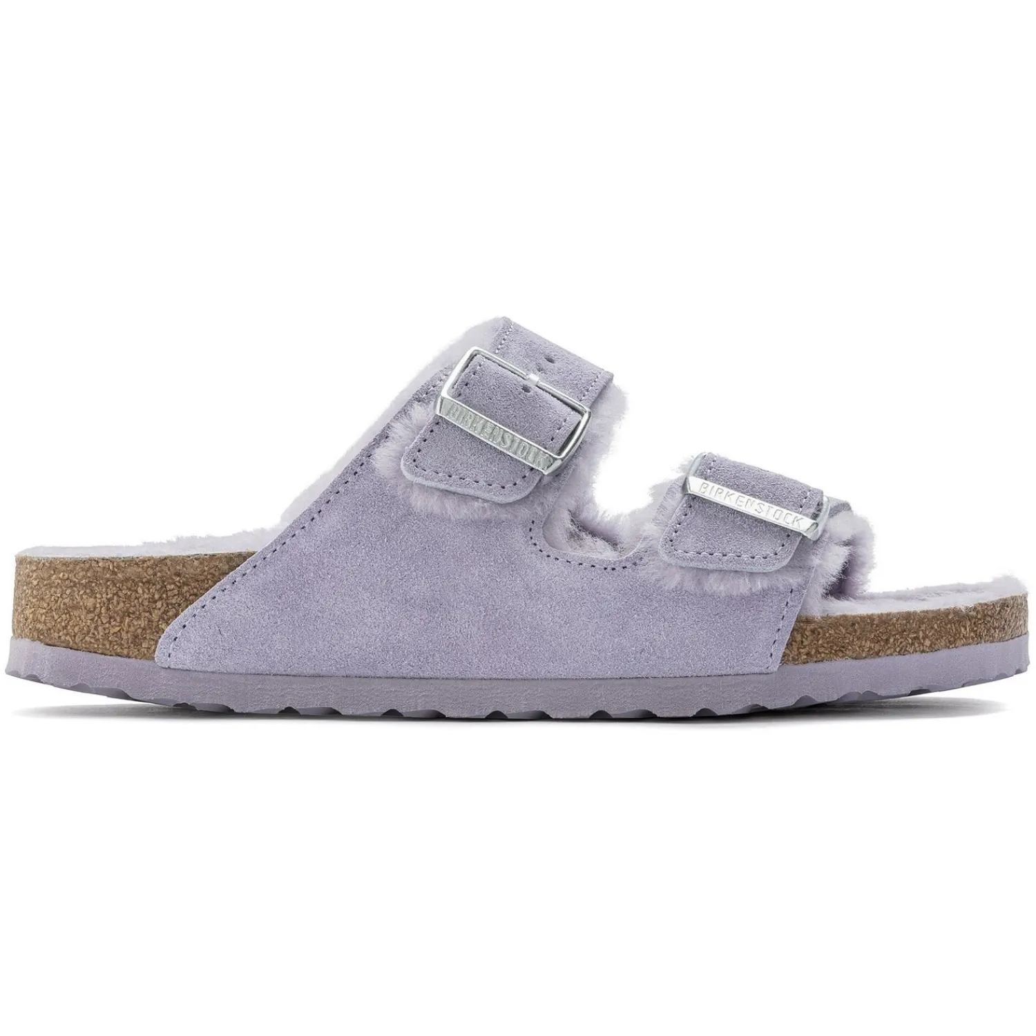 Fashion Birkenstock Arizona En Fourrure D'Agneau Purple Fog