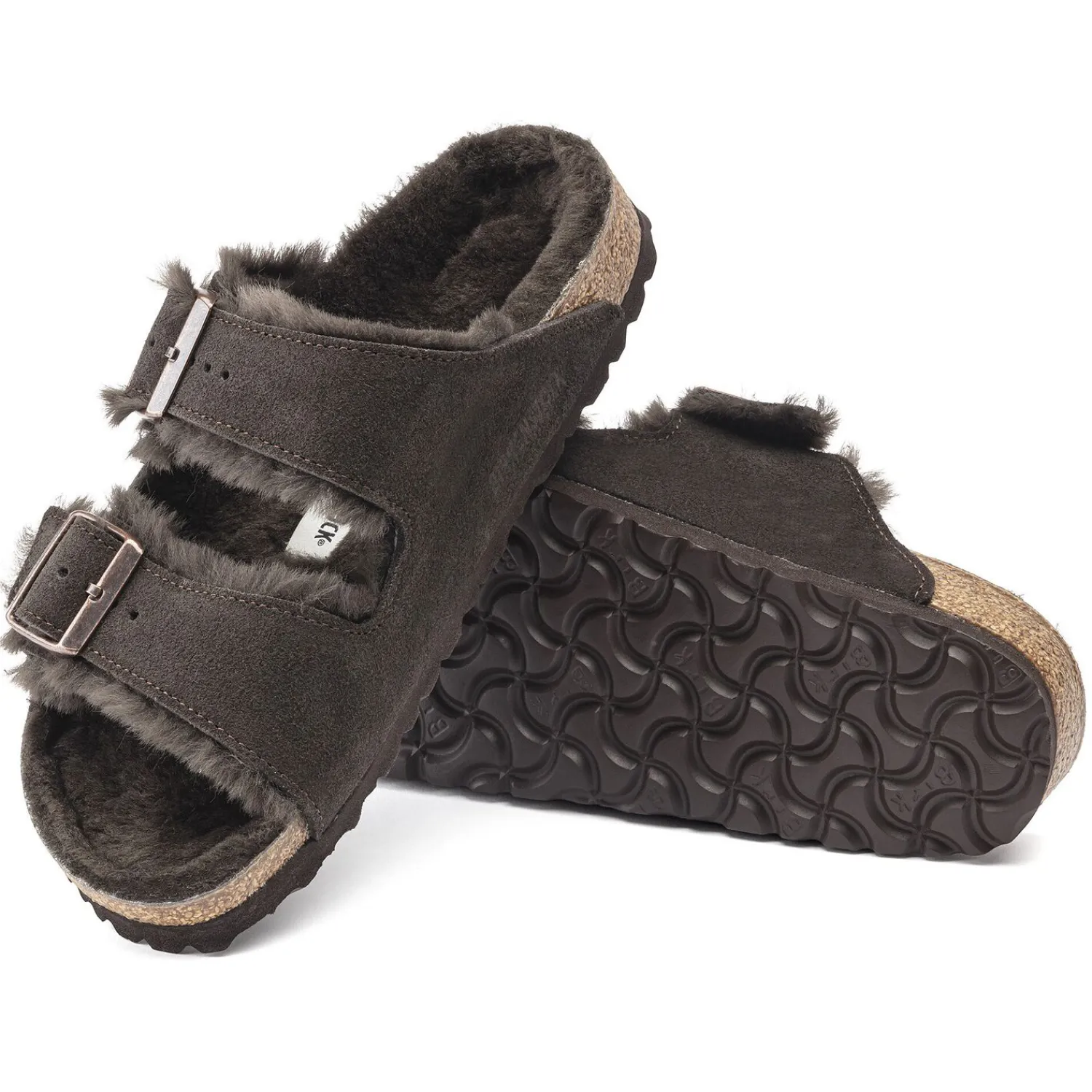 Cheap Birkenstock Arizona En Fourrure D'Agneau Mocha
