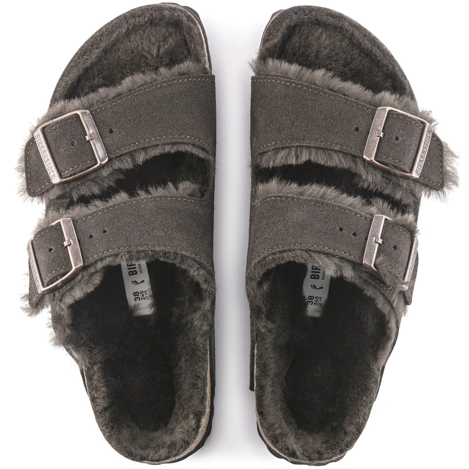 Cheap Birkenstock Arizona En Fourrure D'Agneau Mocha