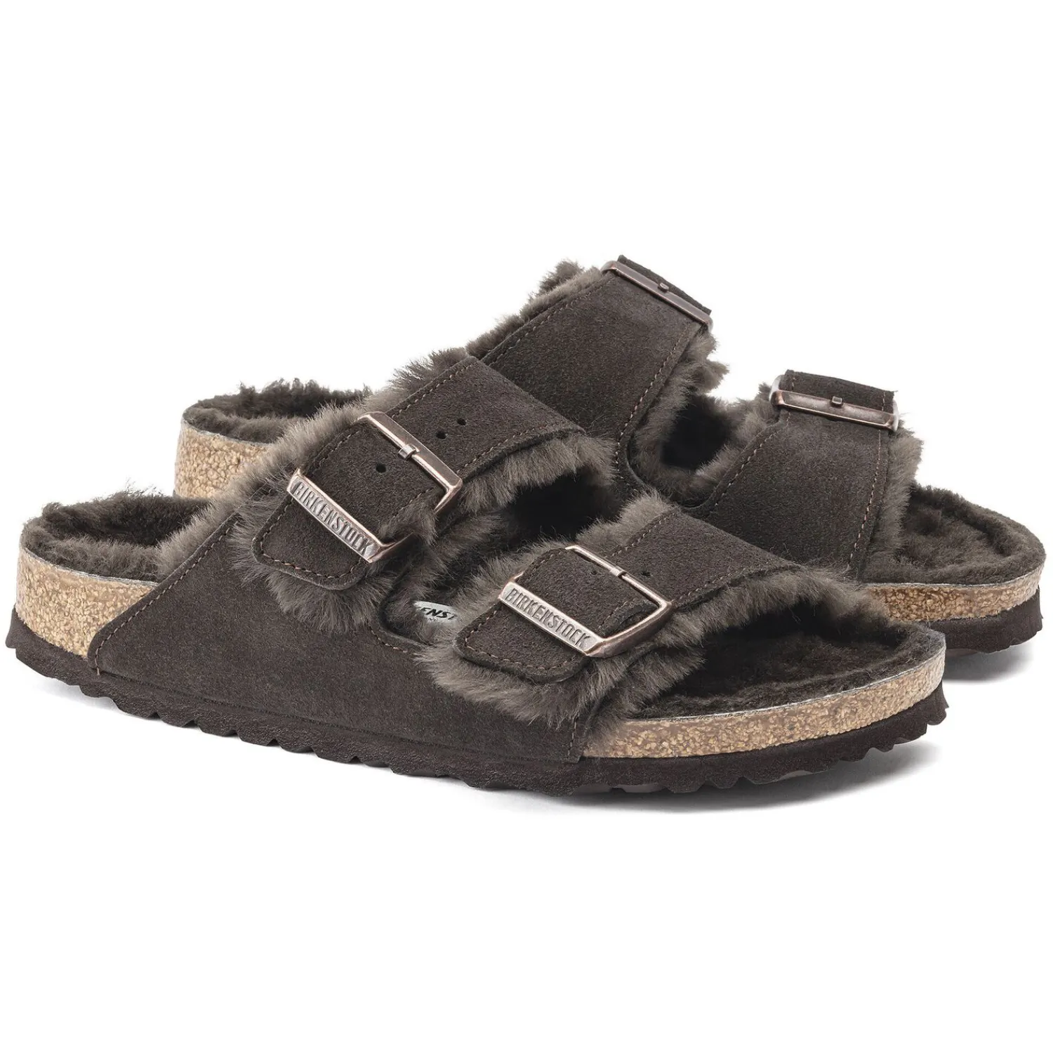 Cheap Birkenstock Arizona En Fourrure D'Agneau Mocha