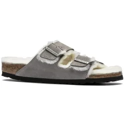 Fashion Birkenstock Arizona En Fourrure D'Agneau Stone Coin