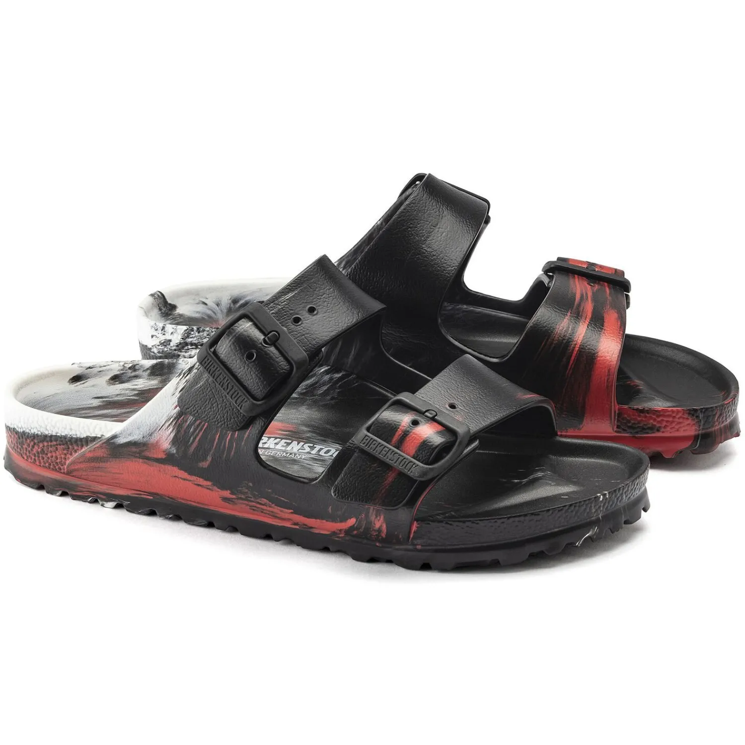 Best Birkenstock Arizona Essentials Multi Color Red/Black/White
