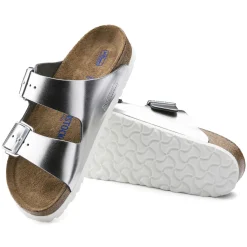 Hot Birkenstock Arizona Lit De Pied Souple Metallic Silver