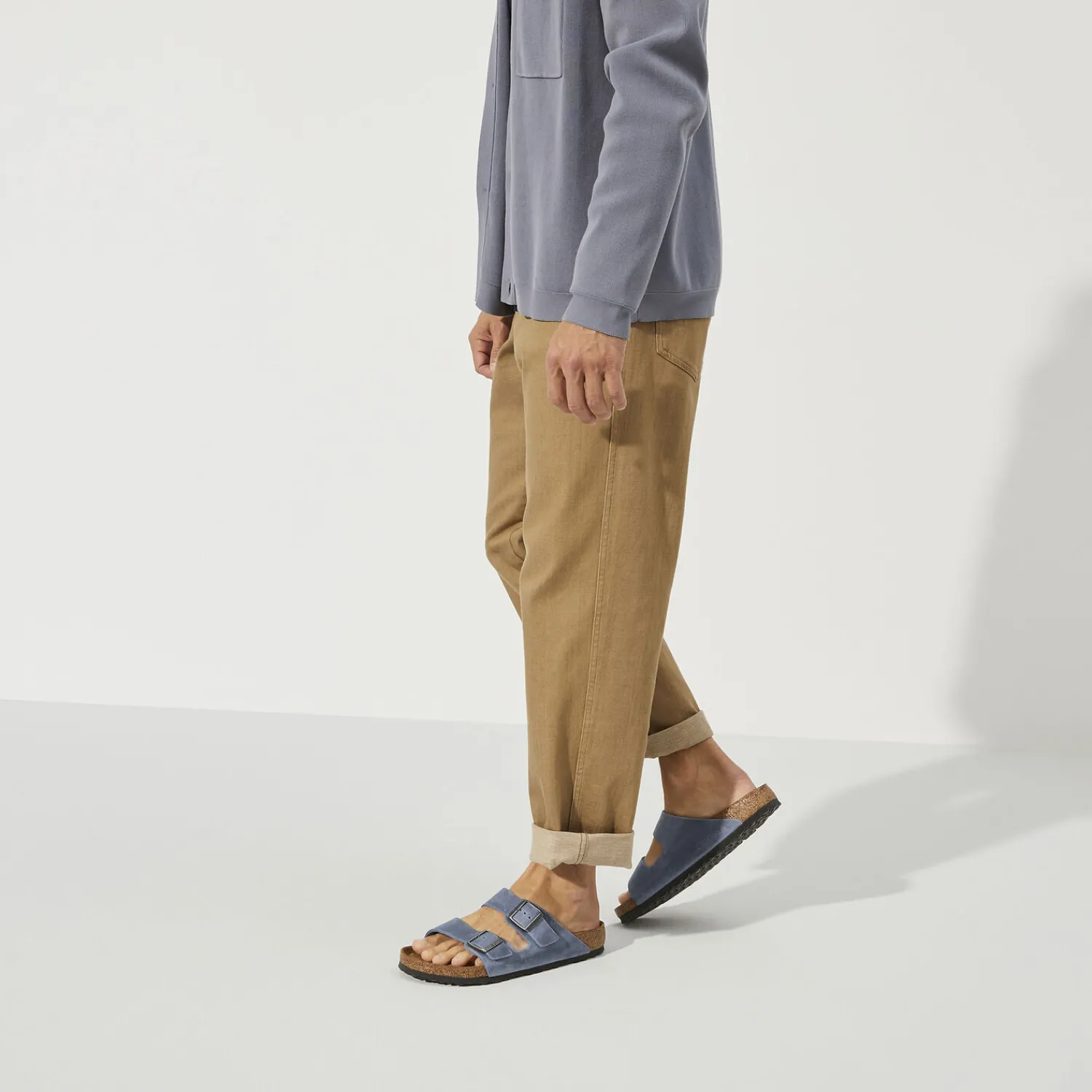 Outlet Birkenstock Arizona Lit De Pied Souple Dusty Blue