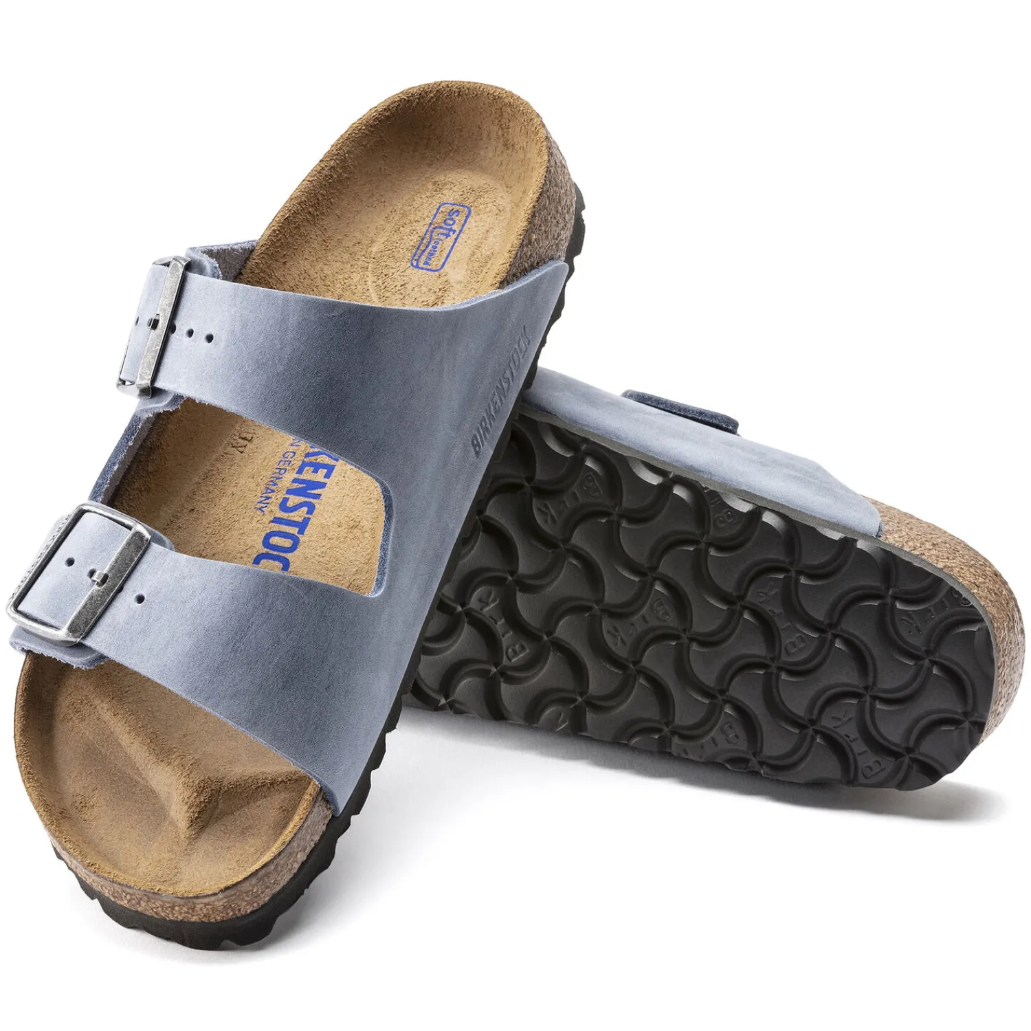 Outlet Birkenstock Arizona Lit De Pied Souple Dusty Blue