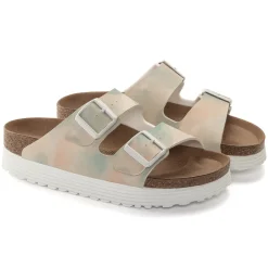 Best Birkenstock Arizona Platform Vegan Watercolor Pink/Blue