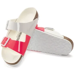 Online Birkenstock Arizona Split Neon Pink/White Patent