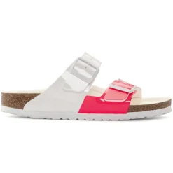 Online Birkenstock Arizona Split Neon Pink/White Patent