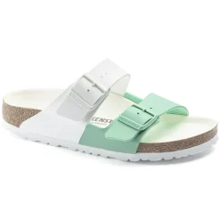 Hot Birkenstock Arizona Split White/Bold Jade
