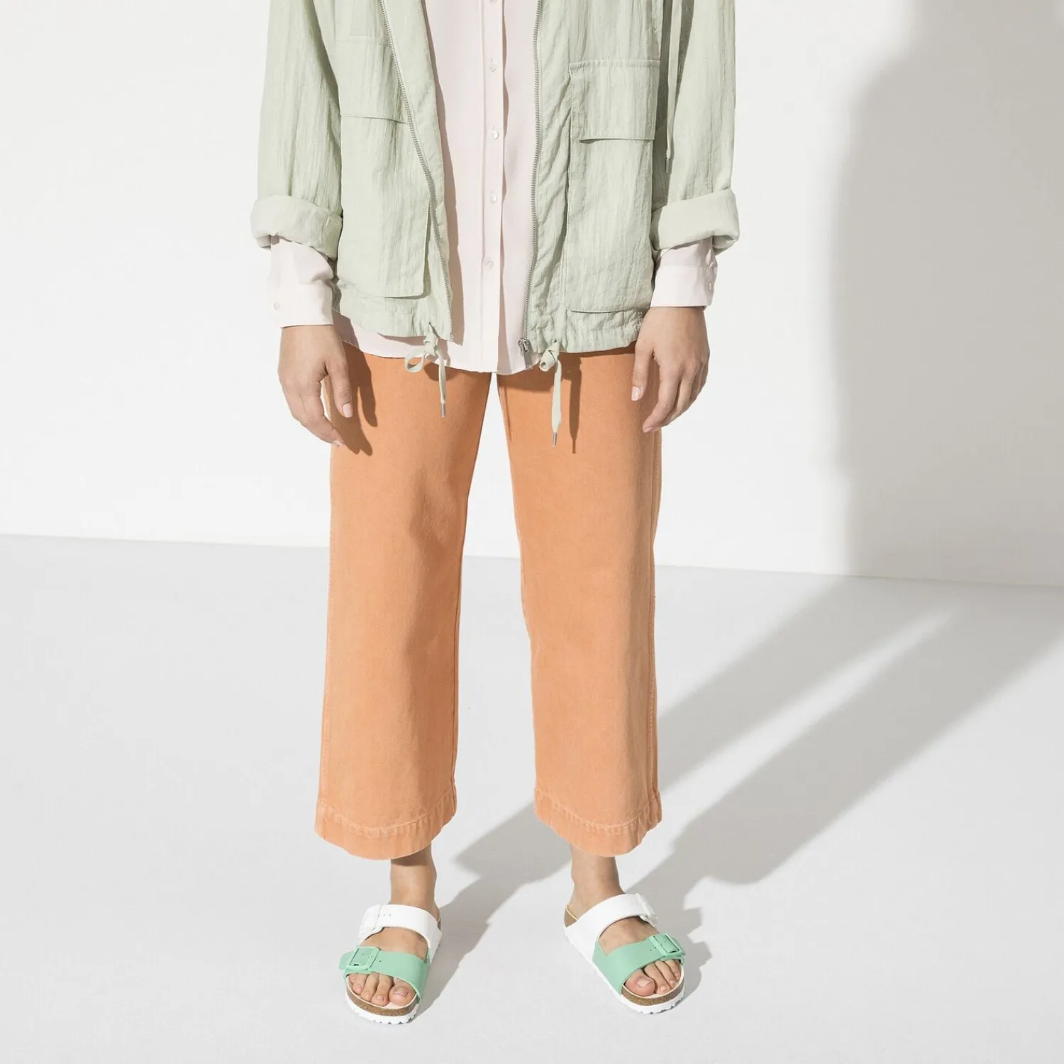 Hot Birkenstock Arizona Split White/Bold Jade
