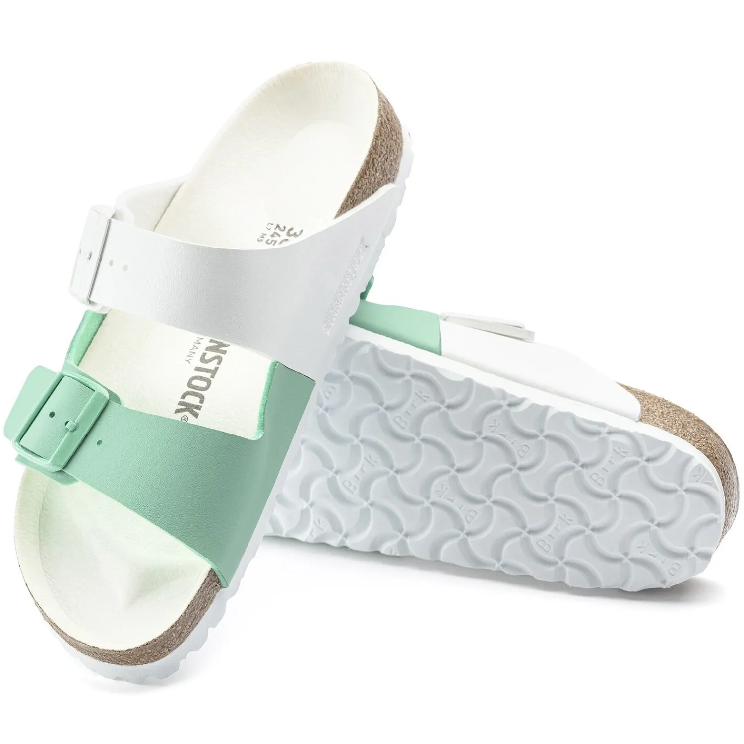 Hot Birkenstock Arizona Split White/Bold Jade