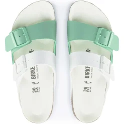 Hot Birkenstock Arizona Split White/Bold Jade