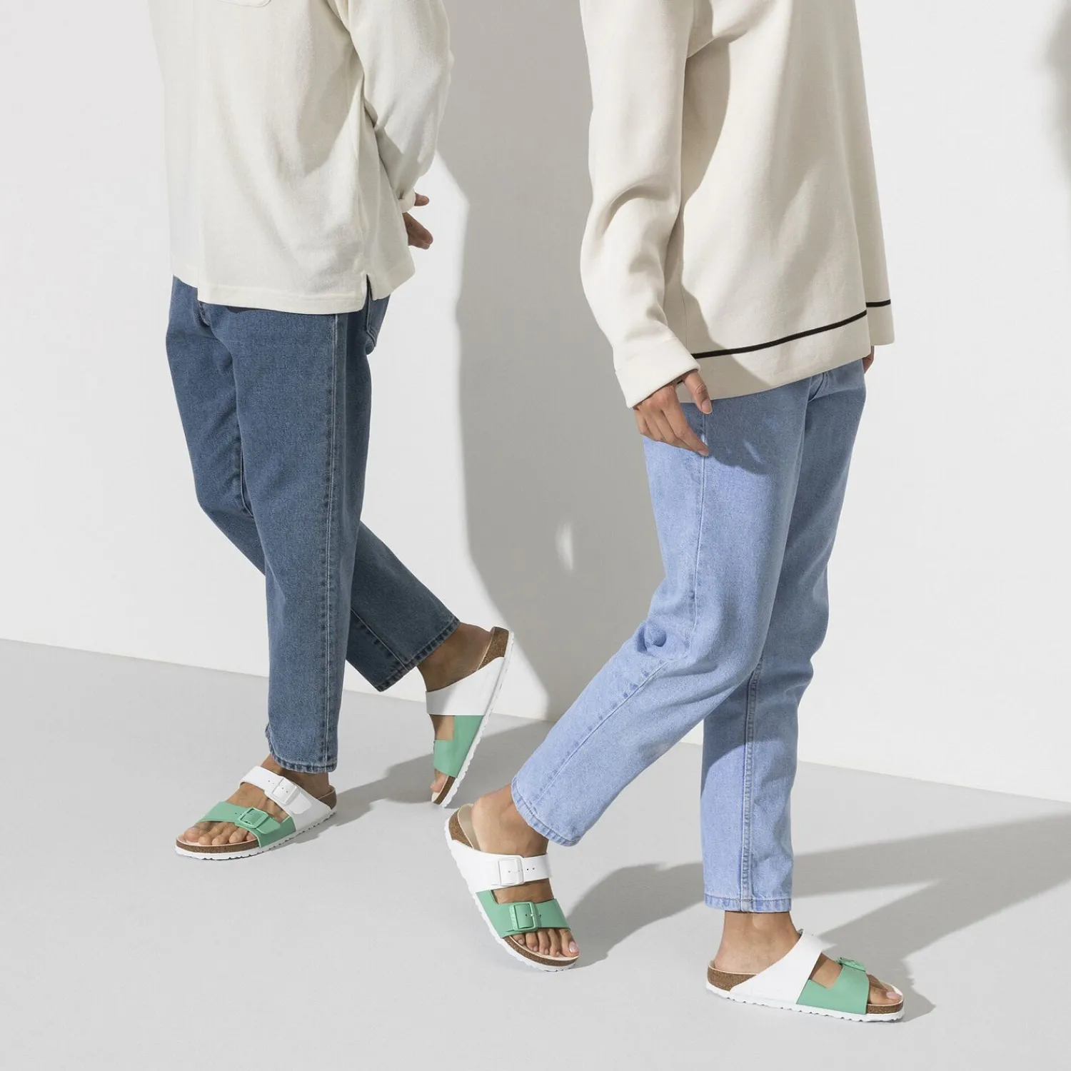 Hot Birkenstock Arizona Split White/Bold Jade