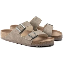 Cheap Birkenstock Arizona Vegan Desert Dust Gray Taupe