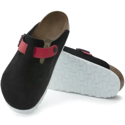 Shop Birkenstock Boston Black / Active Red