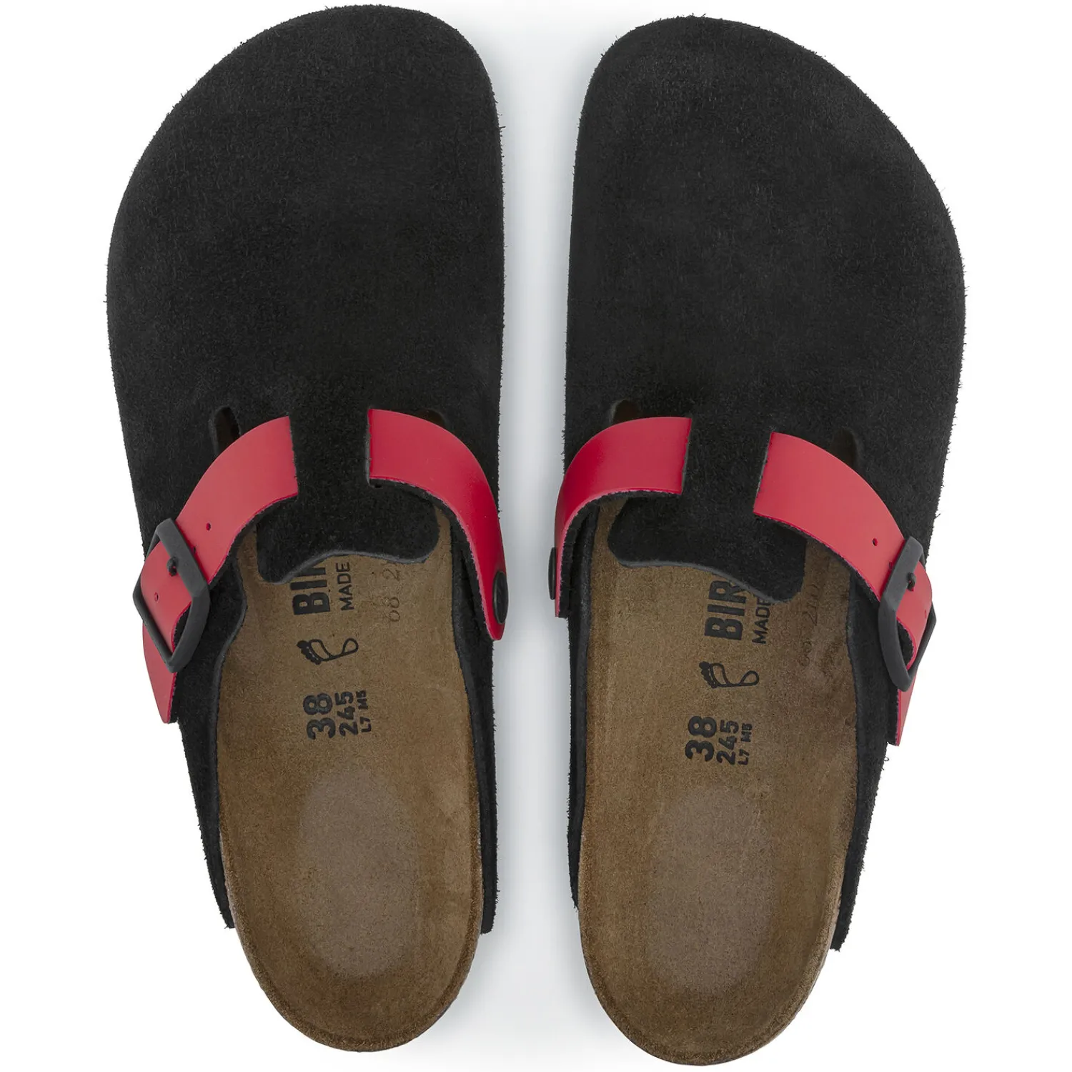 Shop Birkenstock Boston Black / Active Red