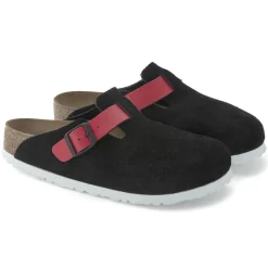 Shop Birkenstock Boston Black / Active Red