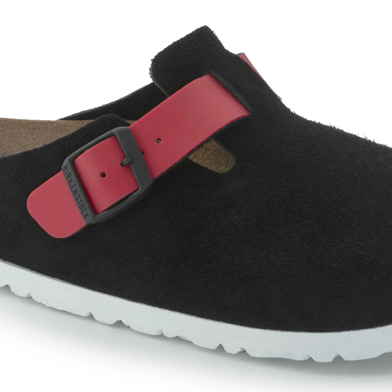 Shop Birkenstock Boston Black / Active Red