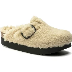 Store Birkenstock Boston Big Buckle Platform Teddy Eggshell