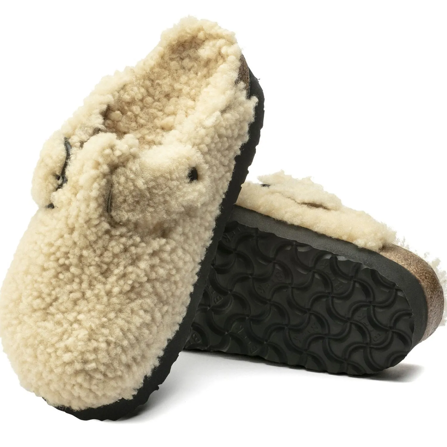 Store Birkenstock Boston Big Buckle Platform Teddy Eggshell