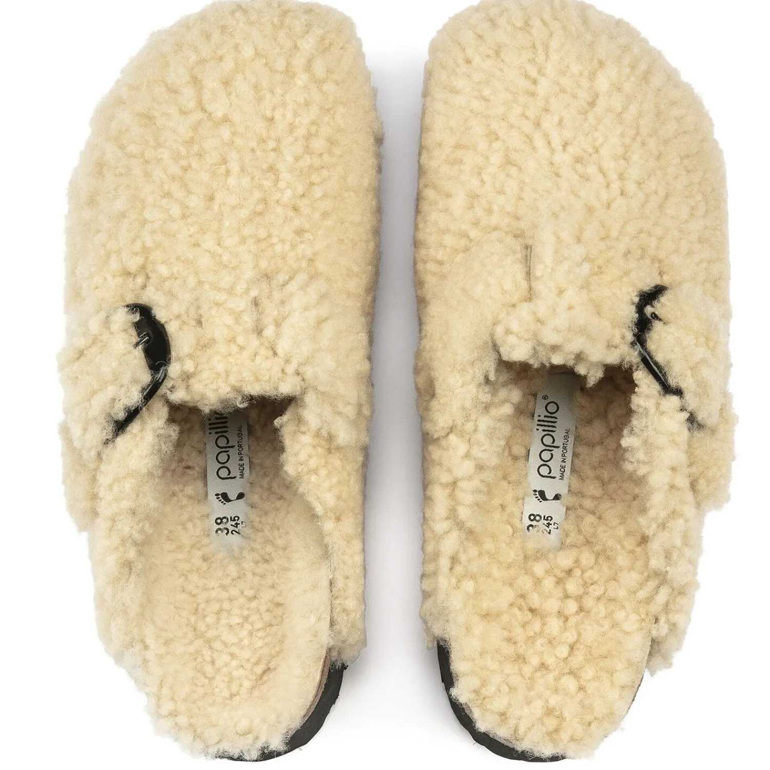 Store Birkenstock Boston Big Buckle Platform Teddy Eggshell