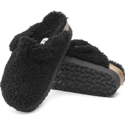 Cheap Birkenstock Boston Big Buckle Platform Teddy Black