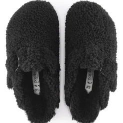 Cheap Birkenstock Boston Big Buckle Platform Teddy Black