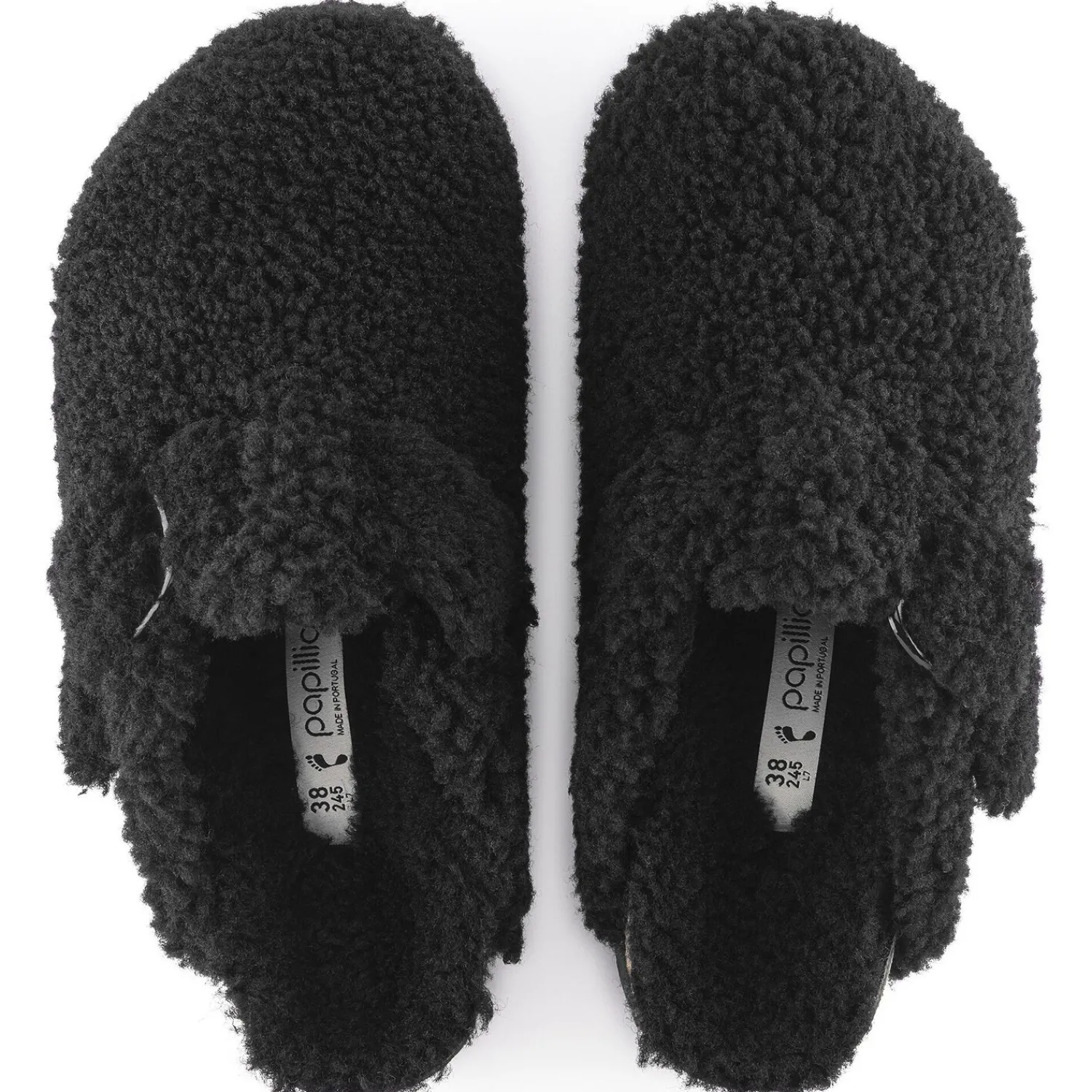 Cheap Birkenstock Boston Big Buckle Platform Teddy Black