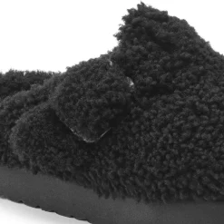 Cheap Birkenstock Boston Big Buckle Platform Teddy Black