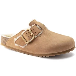 Shop Birkenstock Boston Bold Shearling Cognac