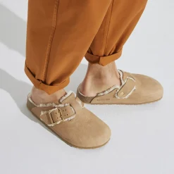 Shop Birkenstock Boston Bold Shearling Cognac
