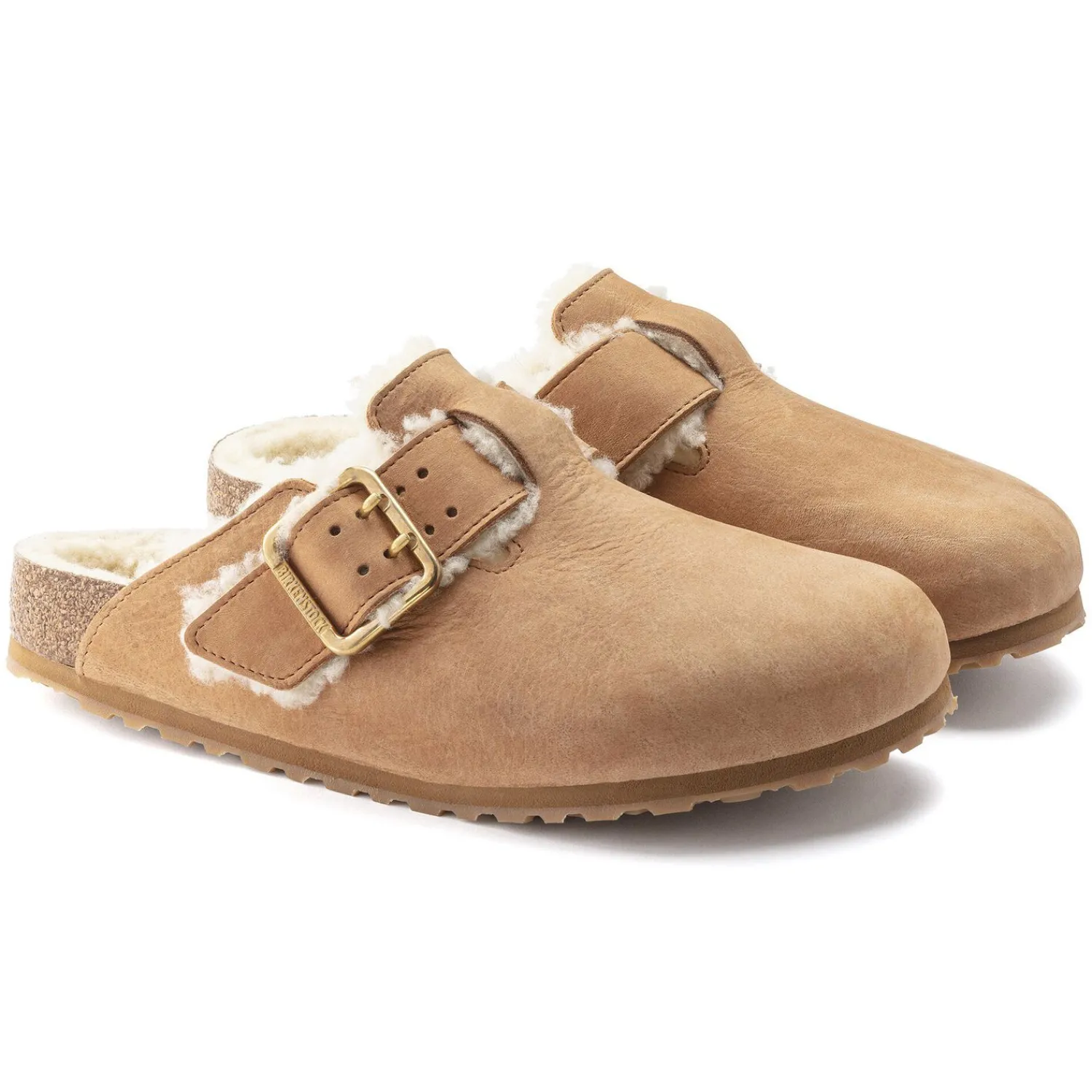 Shop Birkenstock Boston Bold Shearling Cognac