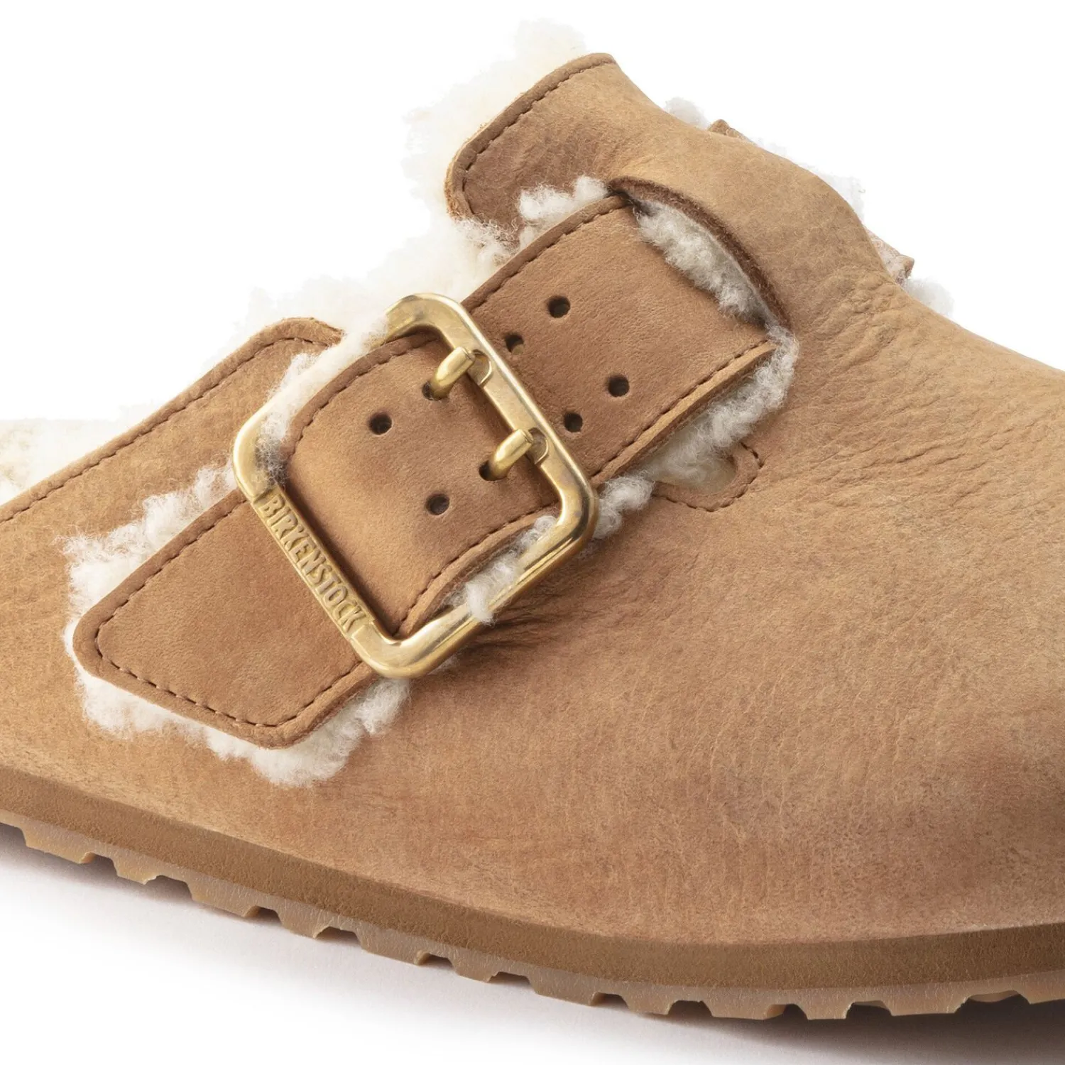 Shop Birkenstock Boston Bold Shearling Cognac