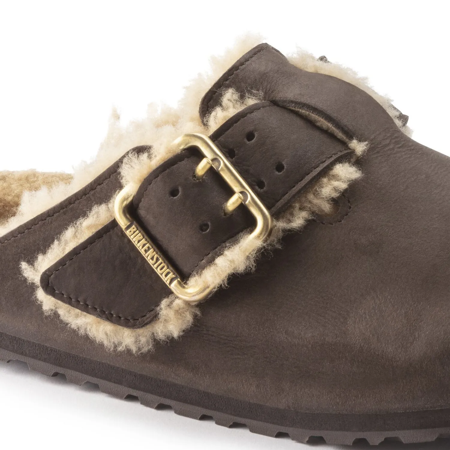 New Birkenstock Boston Bold Shearling Espresso