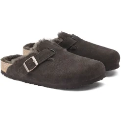Online Birkenstock Boston En Fourrure D'Agneau Mocha