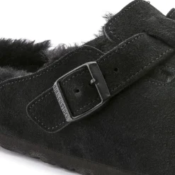 Fashion Birkenstock Boston En Fourrure D'Agneau Black