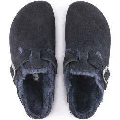 Shop Birkenstock Boston En Fourrure D'Agneau Midnight