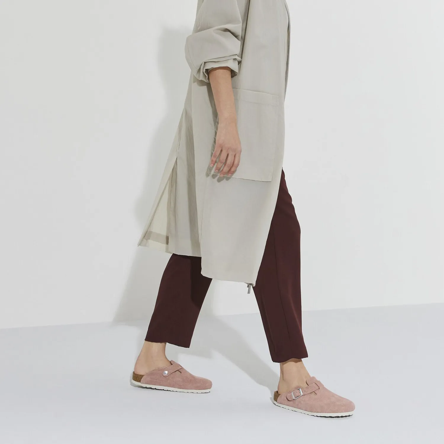 Hot Birkenstock Boston Lit De Pied Souple Pink Clay