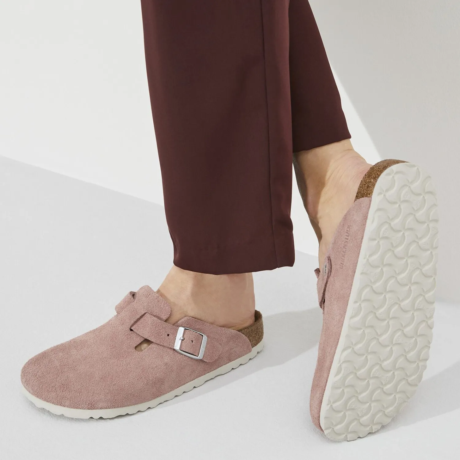 Hot Birkenstock Boston Lit De Pied Souple Pink Clay