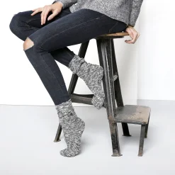 Best Birkenstock Chaussettes En Coton Flamme Femme Black/Gray