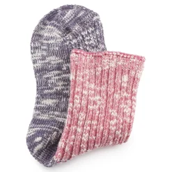 Cheap Birkenstock Chaussettes En Coton Flamme Enfant Desert Rose