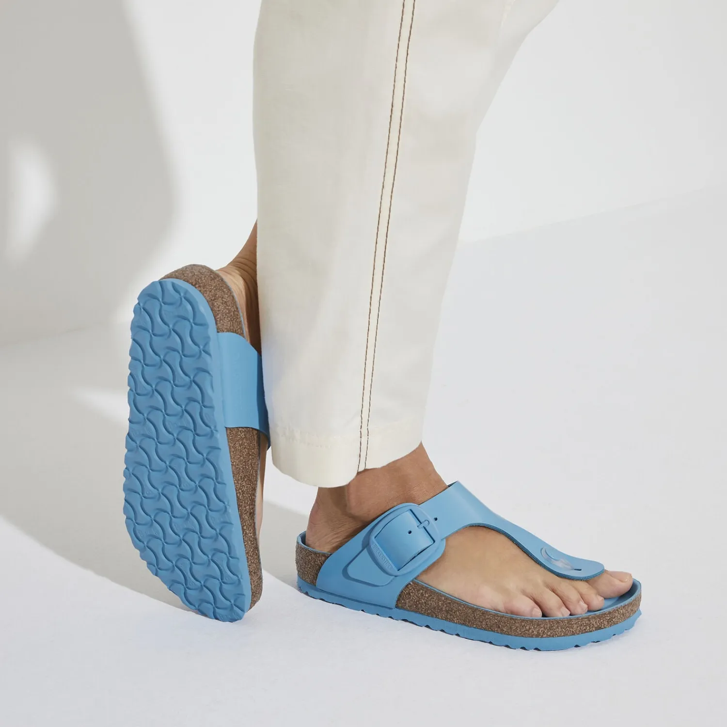 Discount Birkenstock Gizeh Big Buckle High Shine Sky Blue